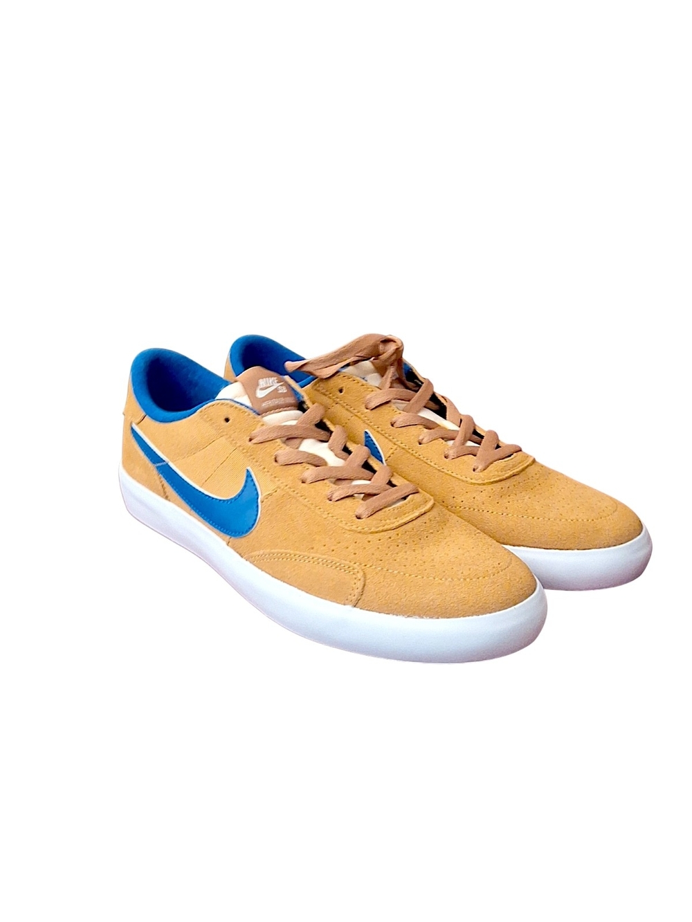 Nike SB HERITAGE VULC Men’s Tan Suede Sneakers Blue Swoosh MENS SIZE 10
